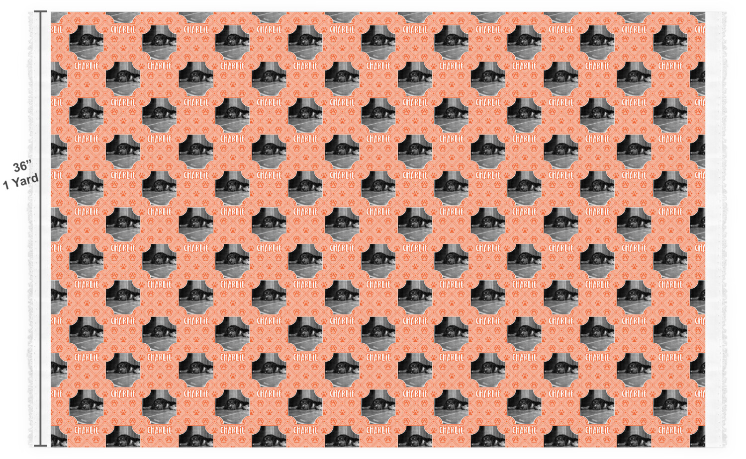 Custom Pet Photo Fabric by the Yard PIMA Combed Cotton YouCustomizeIt