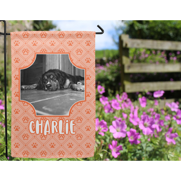 Pet Photo Garden Flag - Outside In Flowers