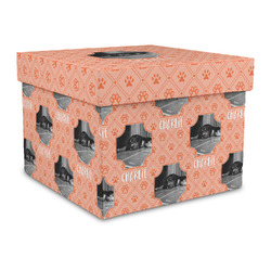 Pet Photo Gift Box with Lid - Canvas Wrapped - Large