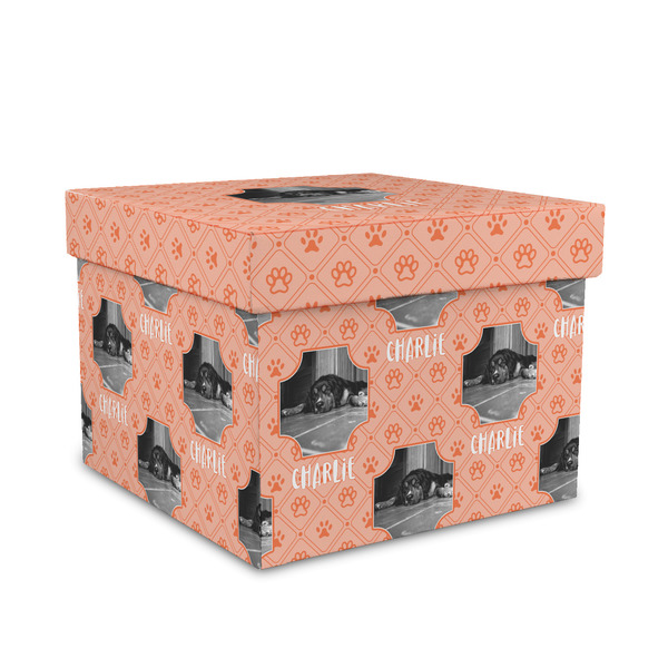 Custom Pet Photo Gift Box with Lid - Canvas Wrapped - Medium