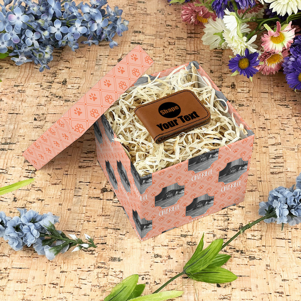 Pet Photo Gift Boxes with Lid - Canvas Wrapped - Small - In Context