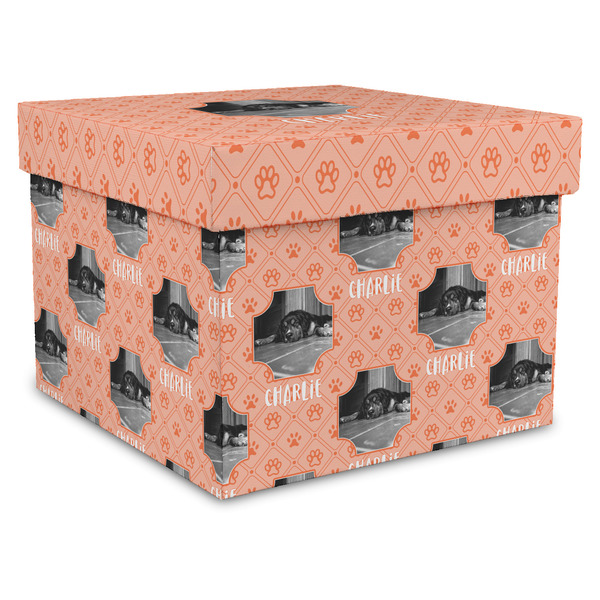 Custom Pet Photo Gift Box with Lid - Canvas Wrapped - X-Large