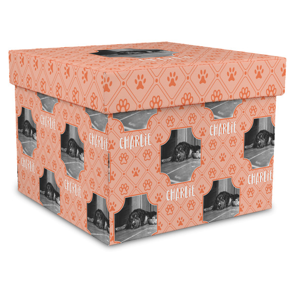 Custom Pet Photo Gift Box with Lid - Canvas Wrapped - XX-Large