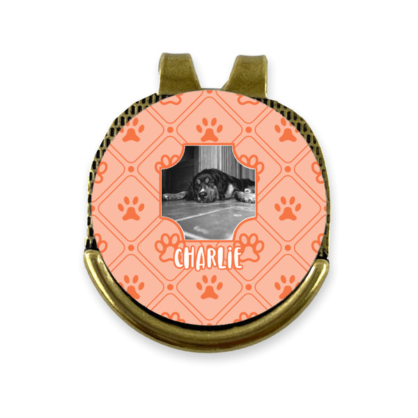 Custom Pet Photo Golf Ball Marker - Hat Clip - Gold
