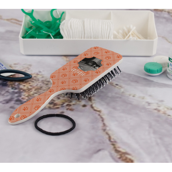 Pet Photo Hair Brush - In Bathroom