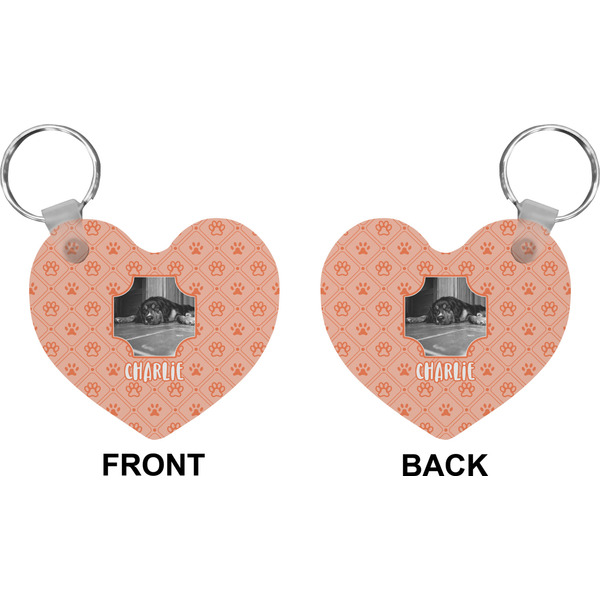 Pet Photo Heart Keychain (Front + Back)
