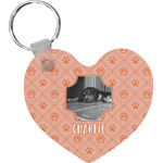 Pet Photo Heart Plastic Keychain