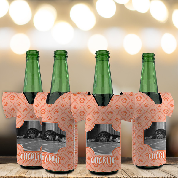 Pet Photo Jersey Bottle Cooler - Set of 4 - LIFESTYLE
