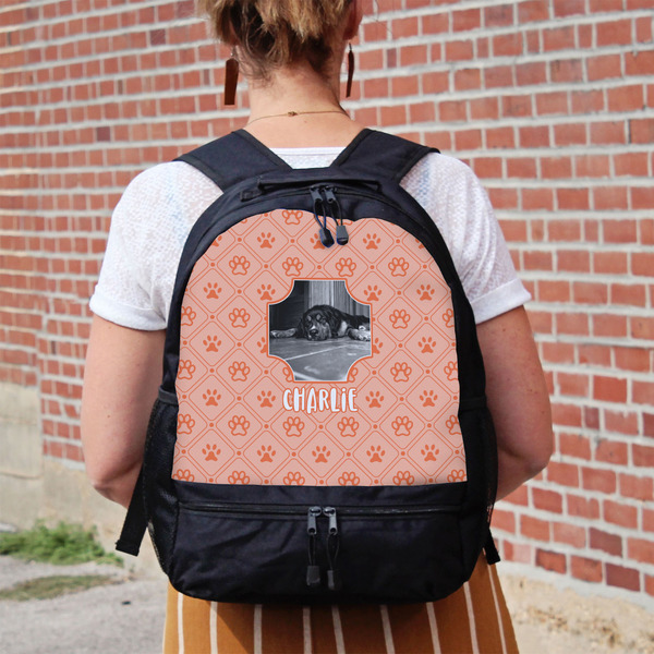 Pet Photo Large Backpack - Black - On Back