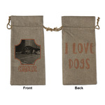 Pet Photo Large Burlap Gift Bag - Front & Back