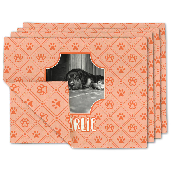 Custom Pet Photo Double-Sided Linen Placemat - Set of 4