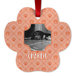 Pet Photo Metal Paw Ornament - Double Sided