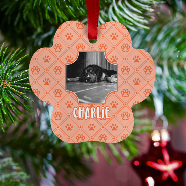 Pet Photo Metal Paw Ornament - Lifestyle