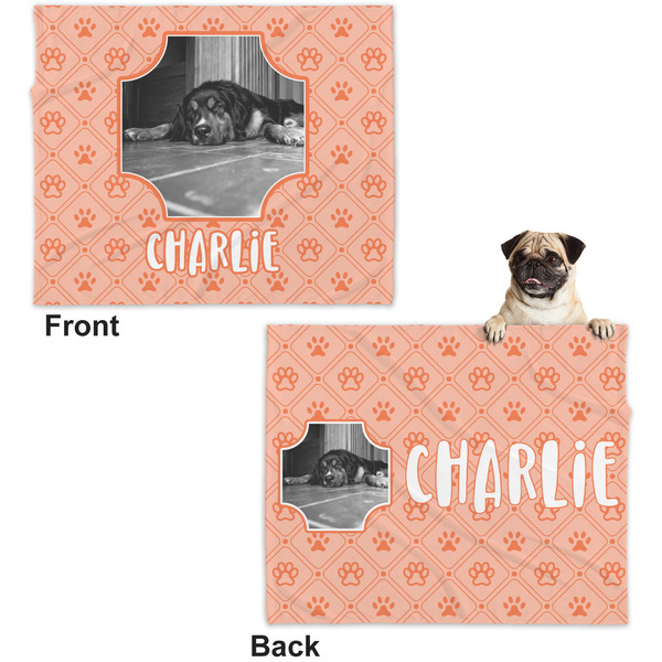 Pet Photo Microfleece Dog Blanket - Large- Front & Back