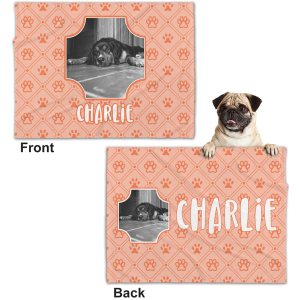 Pet Photo Microfleece Dog Blanket - Regular - Front & Back