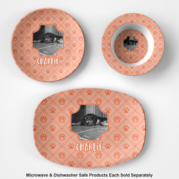 Pet Photo Microwave & Dishwasher Safe CP Plastic Dishware - Group