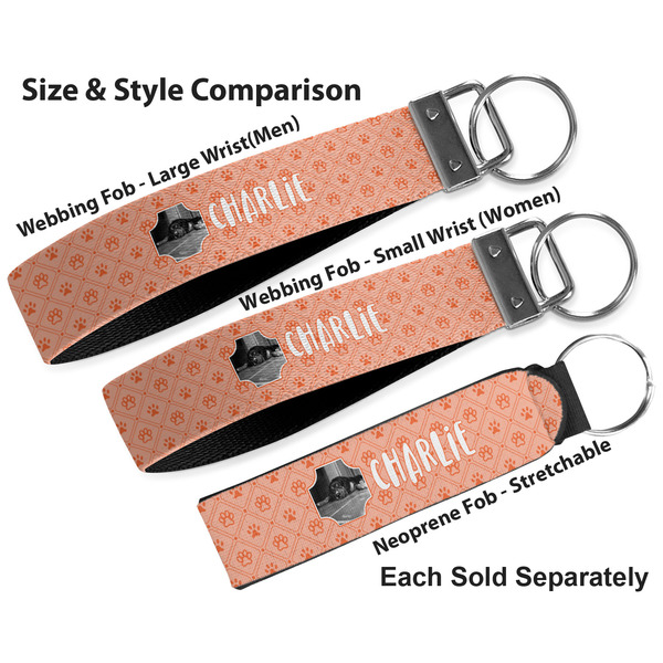Pet Photo Multiple Key Ring comparison sizes