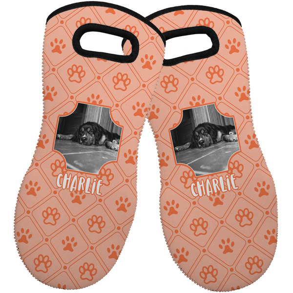 Custom Pet Photo Neoprene Oven Mitts - Set of 2