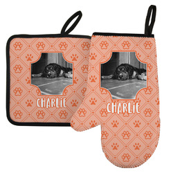 Pet Photo Left Oven Mitt & Pot Holder Set