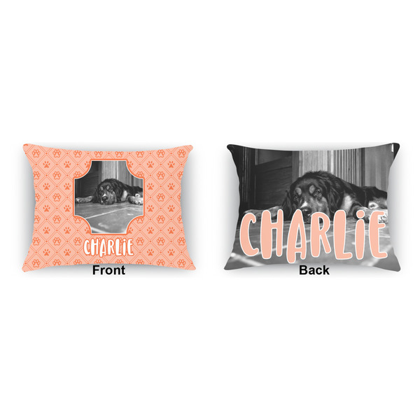 Pet Photo Outdoor Rectangular Throw Pillow (Front and Back)