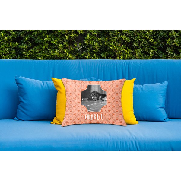 Pet Photo Outdoor Throw Pillow  - LIFESTYLE (Rectangular - 20x14)