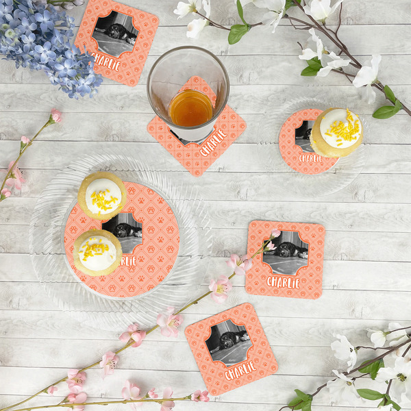 Pet Photo Paper Coasters - In Context