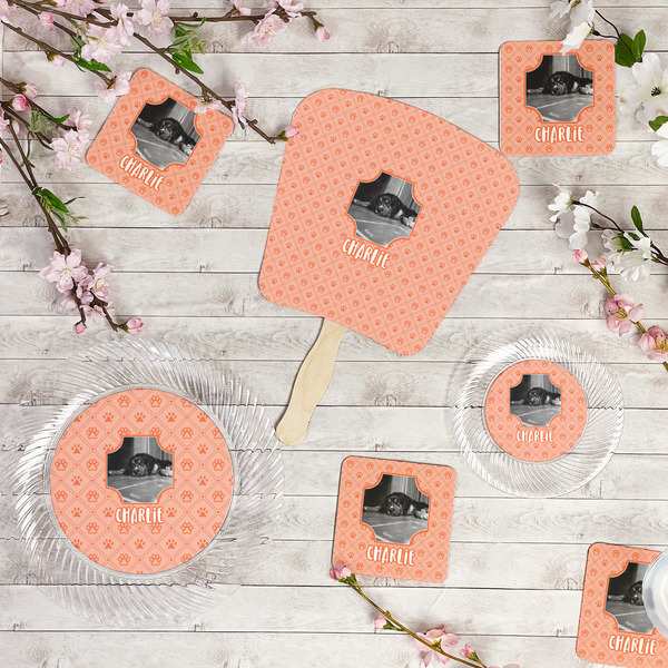 Pet Photo Party Supplies Combination Image - All items - Plates, Coasters, Fans