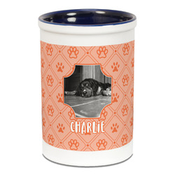Pet Photo Ceramic Pencil Holders - Blue