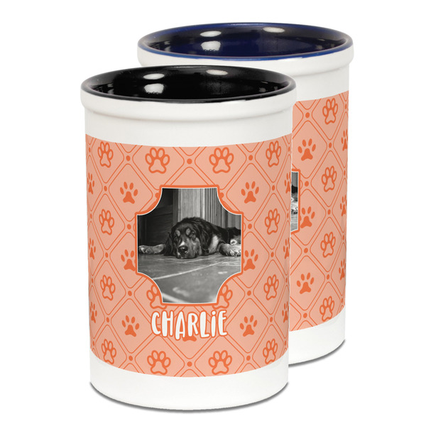 Custom Pet Photo Ceramic Pencil Holder - Large