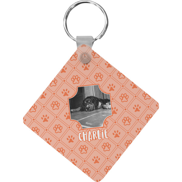 Custom Pet Photo Diamond Plastic Keychain