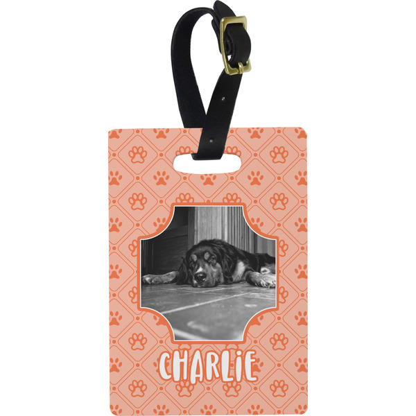 Custom Pet Photo Plastic Luggage Tag - Rectangular