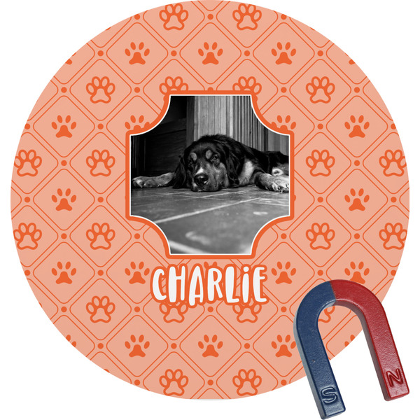 Custom Pet Photo Round Fridge Magnet