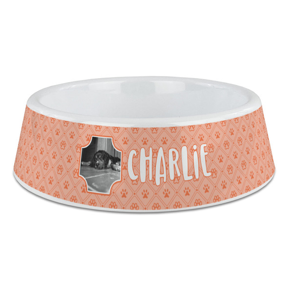 Custom Pet Photo Plastic Dog Bowl - Large
