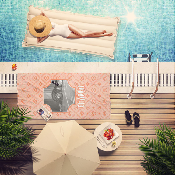 Pet Photo Pool Towel Lifestyle