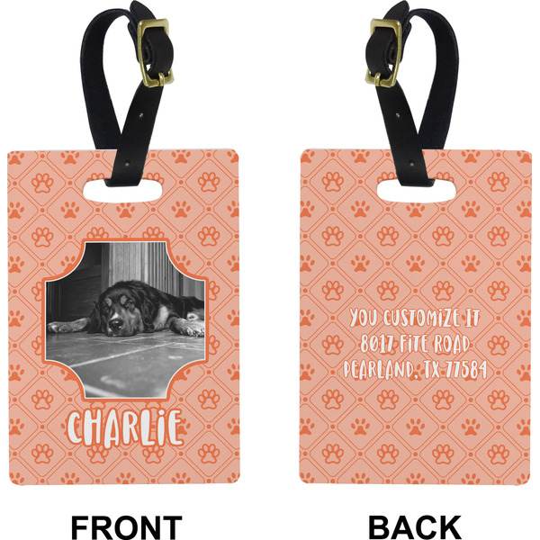 Pet Photo Rectangle Luggage Tag (Front + Back)