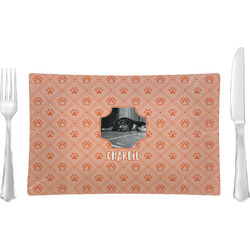 Pet Photo Rectangular Glass Lunch / Dinner Plate - Single or Set (Personalized)