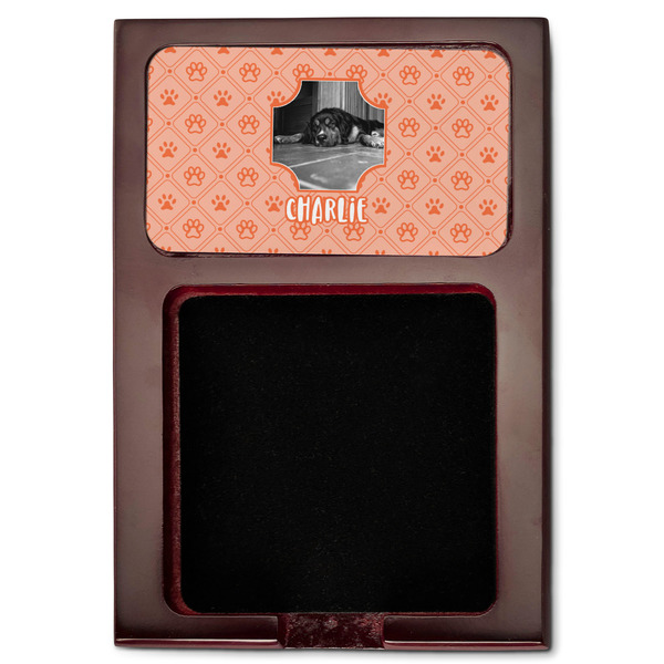 Pet Photo Red Mahogany Sticky Note Holder - Flat
