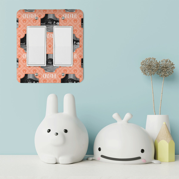 Pet Photo Rocker Light Switch Covers - Double - IN CONTEXT