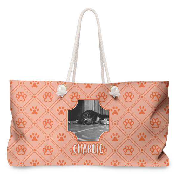 Custom Pet Photo Large Tote Bag with Rope Handles