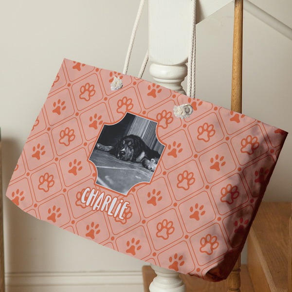 Pet Photo Large Rope Tote - Life Style