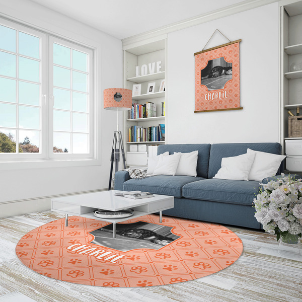 Pet Photo Round Area Rug - IN CONTEXT