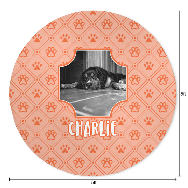 Pet Photo Round Area Rug - Size