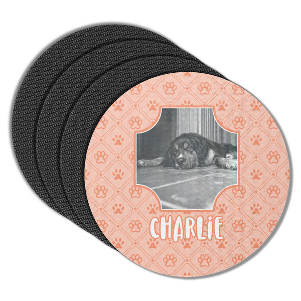 Custom Pet Photo Round Rubber Backed Coasters - Set of 4 (Personalized)