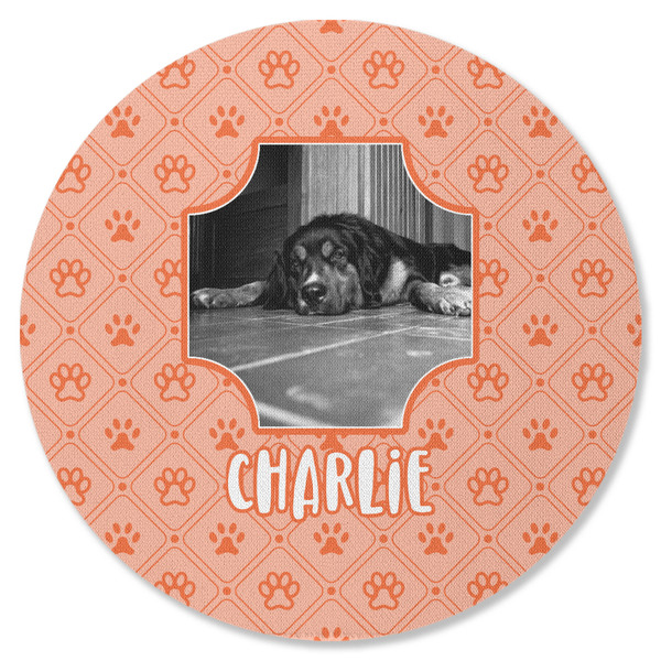 Pet Photo Round Coaster Rubber Back - Single