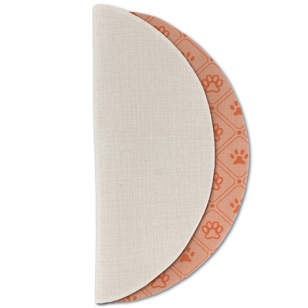 Pet Photo Round Linen Placemats - HALF FOLDED (single sided)