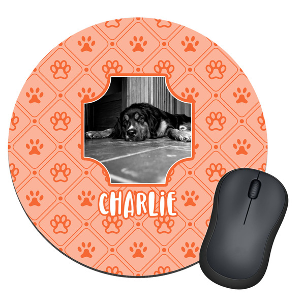 Custom Pet Photo Round Mouse Pad (Personalized)