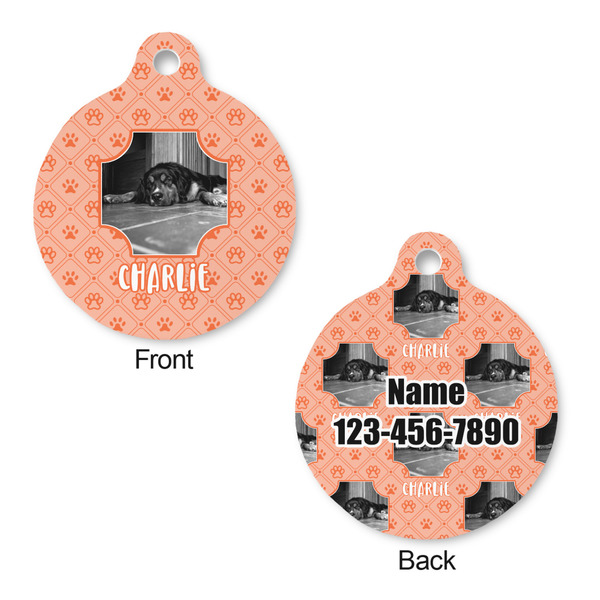 Pet Photo Round Pet Tag - Front & Back