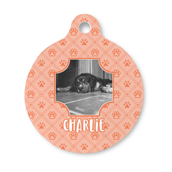 Custom Pet Photo Round Pet ID Tag - Small