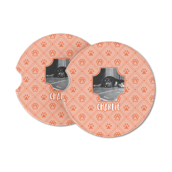 Custom Pet Photo Sandstone Car Coasters - Set of 2 (Personalized)