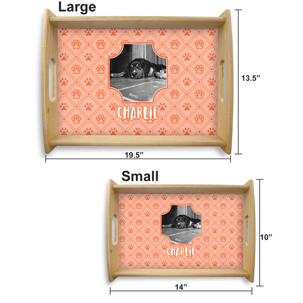 Pet Photo Serving Tray Wood Sizes